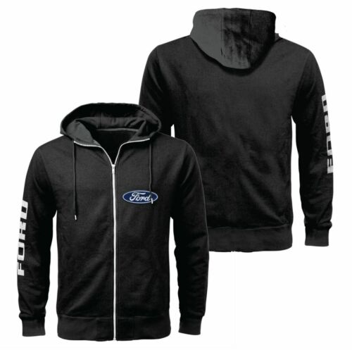 Ford Logo Men's Zip Through Hoodie Sweater Jacket