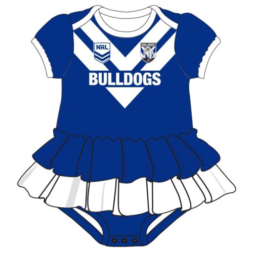 Canterbury Bulldogs NRL Girls Footysuit Tutu Frill Skirt Baby Infant Onesie