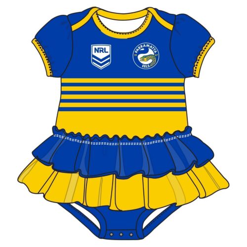 Parramatta Eels NRL Girls Footysuit Tutu Frill Skirt Baby Infant Onesie