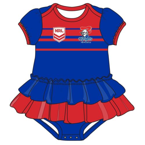 Newcastle Knights NRL Girls Footysuit Tutu Frill Skirt Baby Infant Onesie