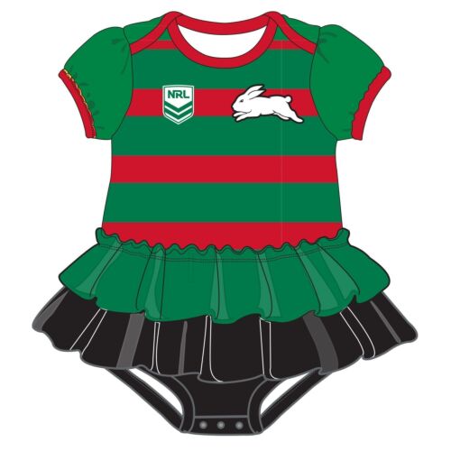South Sydney Rabbitohs NRL Girls Footysuit Tutu Frill Skirt Baby Infant Onesie