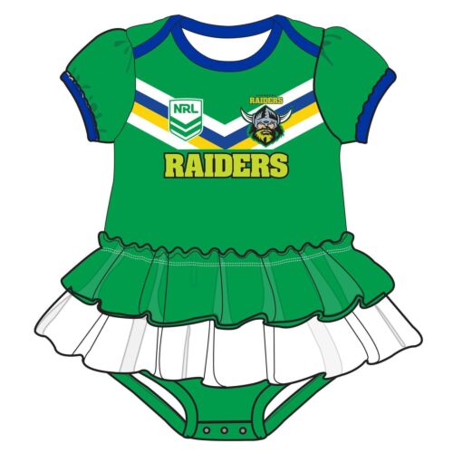 Canberra Raiders NRL 2000 - 2019 Logo Girls Footysuit Tutu Frill Skirt Baby Infant Onesie