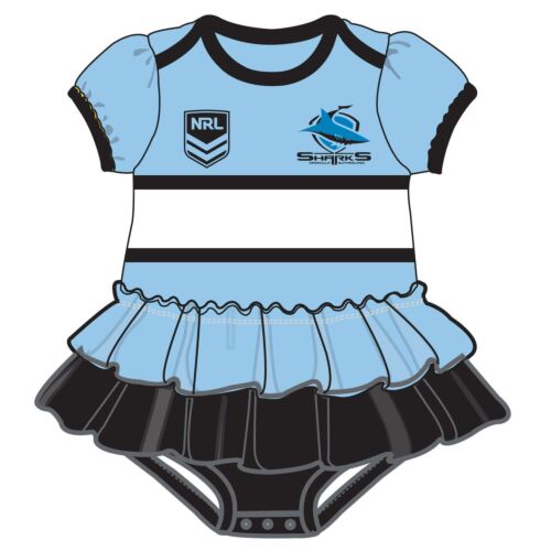 Cronulla Sharks NRL Girls Footysuit Tutu Frill Skirt Baby Infant Onesie