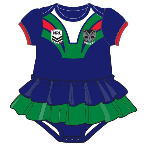New Zealand Warriors NRL Girls Footysuit Tutu Frill Skirt Baby Infant Onesie