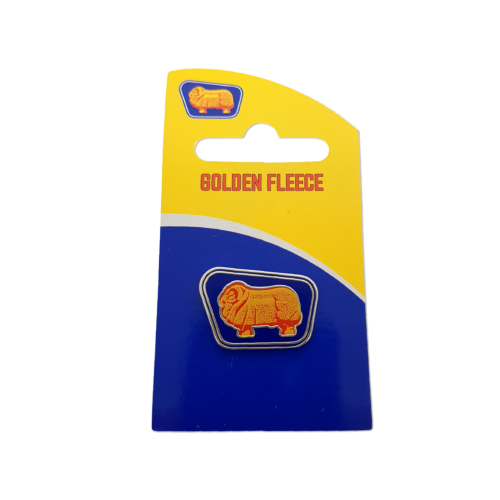 Golden Fleece Australian Petroleum Merino Logo Collectable Pin Badge On Card