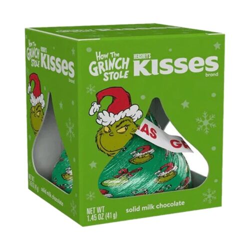 Hershey's Kisses How the Grinch Stole Christmas Foil 41g Solid Milk Chocolate Kiss