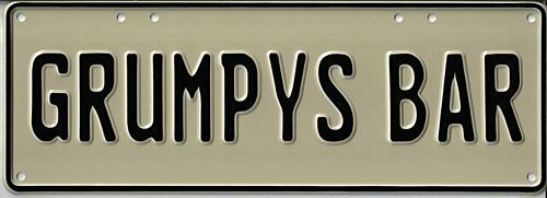 Grumpy's Bar 37cm x 13cm Novelty Number Plate 
