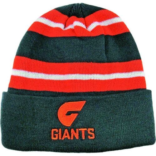 Greater Western Sydney GWS Giants AFL Team Wozza Acrylic Knit Beanie Winter Hat
