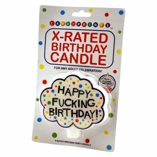 Happy Fucking Birthday Candle Cake Celebration Adults Only Novelty Naughty 