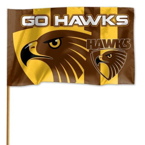 Hawthorn Hawks AFL Game Day Supporter Flag on Stick 