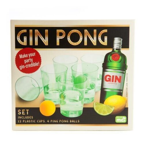 Gin Pong Drinking Game Includes 12 Plastic Cups and 4 Ping Pong Balls