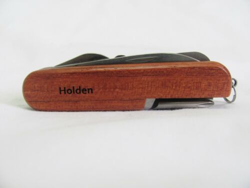 Holden  Name Personalised Wooden Pocket Knife Multi Tool With 10 Tools / Accessories