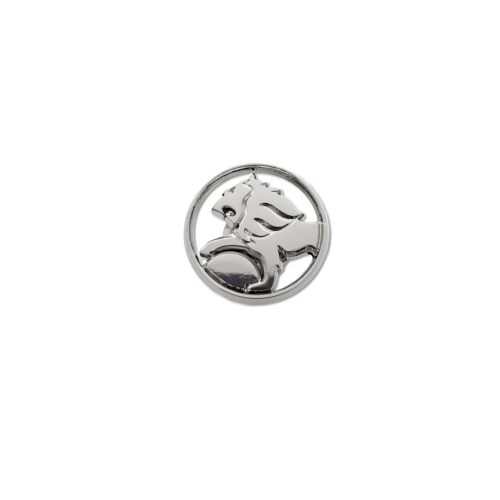 Holden Round Silver Lion Heritage Logo Collectable Pin Badge On Card