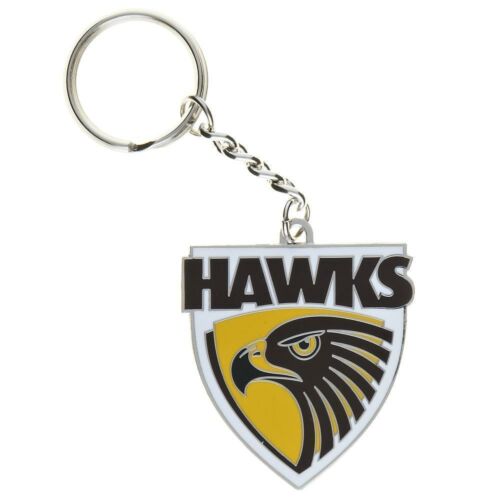 Hawthorn Hawks AFL Team Logo Mascot Metal Keyring Key Ring 