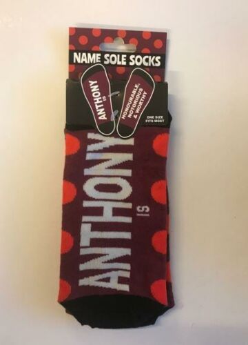 Anthony Name Sole Socks Bright Coloured One Sit Fits Most