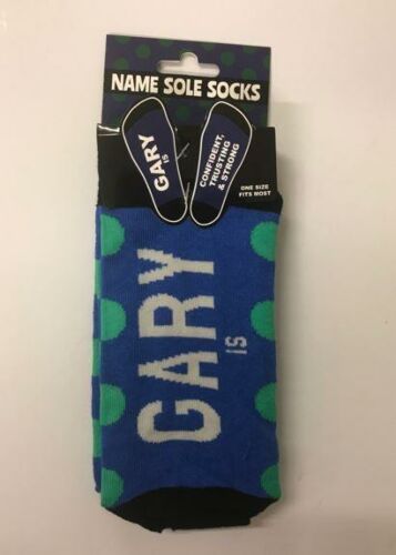 Gary Name Sole Socks Bright Coloured One Sit Fits Most