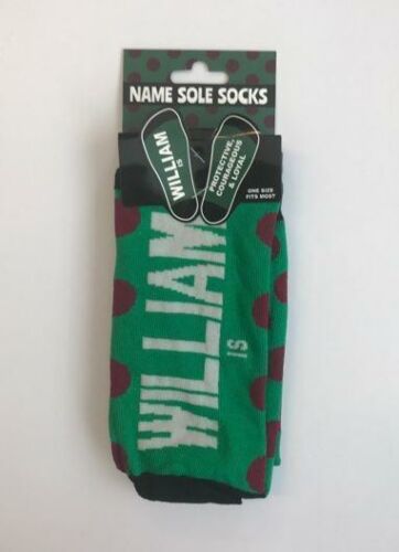 William Name Sole Socks Bright Coloured One Sit Fits Most