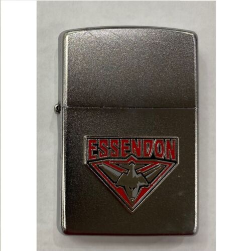 Essendon Bombers AFL Team Logo Silver Brushed Finish Zippo Lighter Smoking 