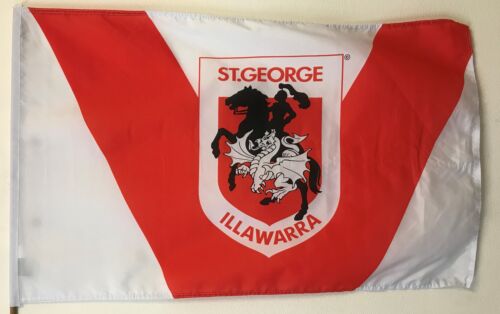 St George Dragons NRL Supporter Flag on Stick Team Logo