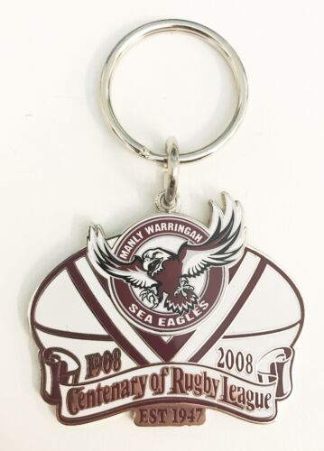 Manly Sea Eagles NRL Centenary 1908-2008 Metal Key Ring Keyring Chain