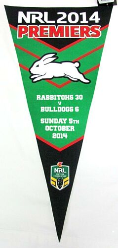South Sydney Rabbitohs 2014 NRL Premiers Felt Wall Pennant Banner Decoration