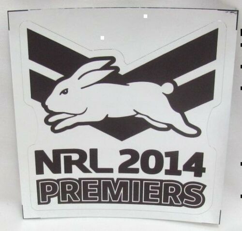 South Sydney Rabbitohs NRL 2014 Premiers Logo Chrome Vinyl Silver Car Sticker Decal 