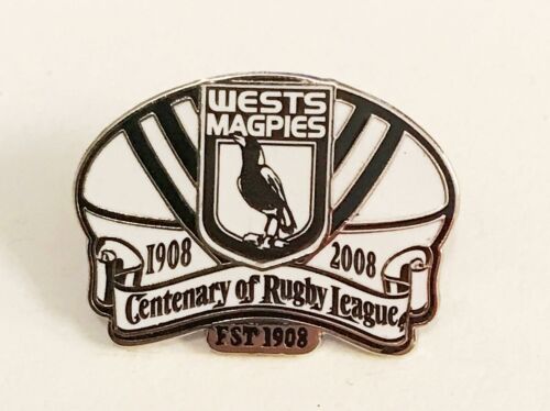 Wests Magpies NRL Centenary 1908-2008 Metal Lapel Pin Badge