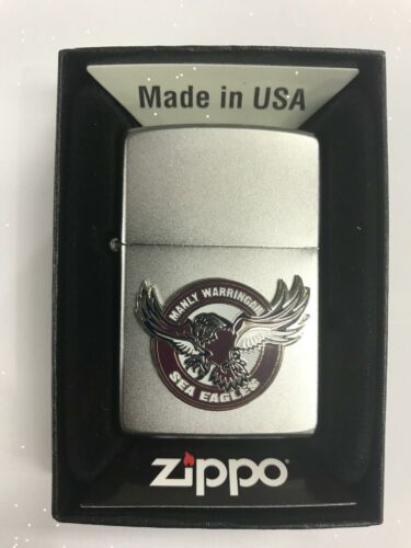 Manly Sea Eagles NRL Team Logo Metal Refillable Cigarette Zippo Lighter