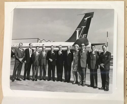 Qantas Original Jet Base Inspection Mascot Black and White Photo in Folder 1967 - The Australian Airline