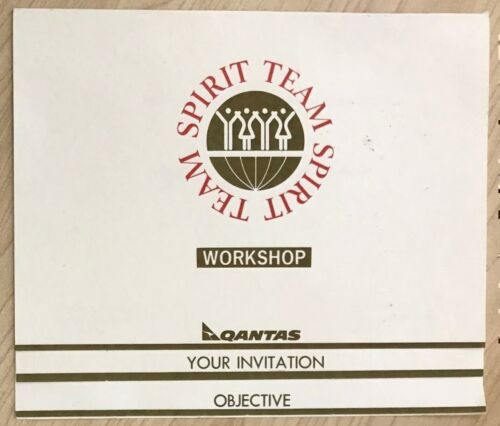 Qantas Original Team Spirit Workshop Invitation Circa 1990s - The Australian Airline