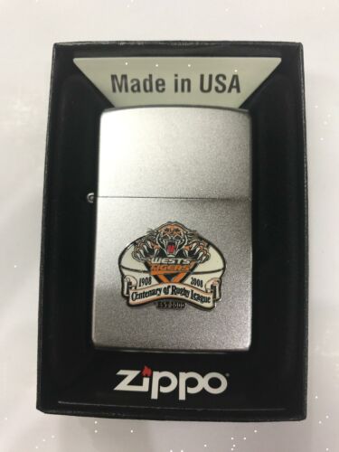 Wests Tigers NRL Team Centenary Logo Metal Refillable Cigarette Zippo Lighter