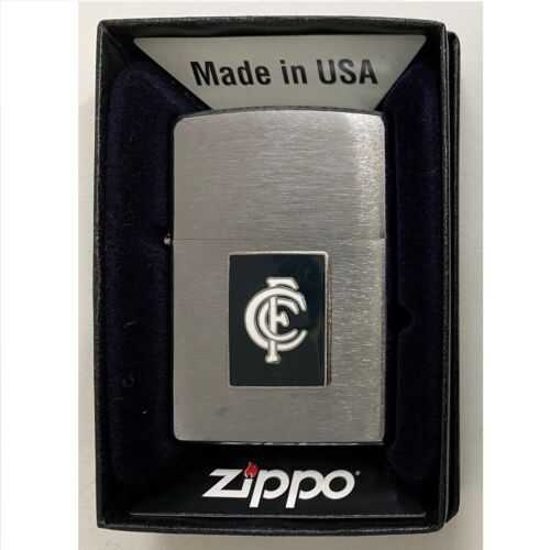 Carlton Blues AFL Team Logo Silver Brushed Finish Zippo Lighter Smoking 