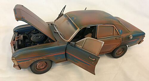 *CUSTOMISED* One Off Custom Model Barn Find Weathered And Rusted - Ford XY Fairmont Grand Sport 1:18 Scale Model Car 