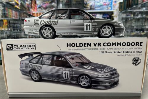 1995 Bathurst Winner #11 Larry Perkins & Russell Ingall 25th Anniversary Silver Livery Holden VR Commodore 1:18 Scale Model Car