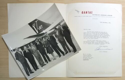 Qantas Original 'Order of the Qantas Jet Maintenance Base Mascot' Folder with Photograph 1964 - The Australian Airline
