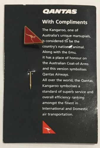 Qantas Original With Compliments Kangaroo Small Lapel Pin Badge 1990s - The Australian Airline