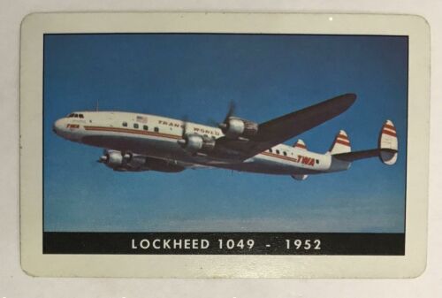 Trans World Airlines TWA Original Single Playing Card 1952 Lockheed 1049 - From 1970s Deck Of Cards