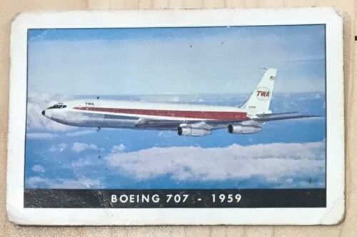 Trans World Airlines TWA Original Single Playing Card 1959 Boeing 707 - From 1970s Deck Of Cards