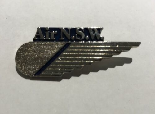 Ansett Australia Original 'Air NSW' With Stripe Cabin Crew Wings Lapel Pin Badge