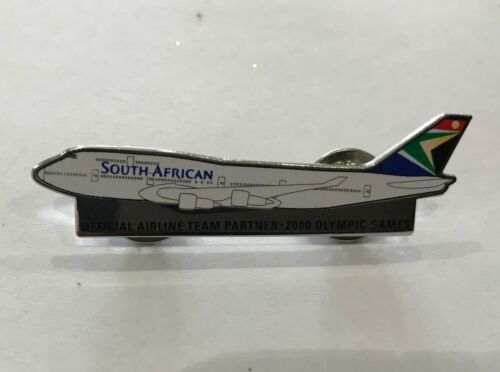 South African Airways - Official Airline Team Partner Sydney 2000 Olympic Games Plane Lapel Pin Badge 