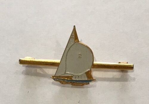 No. 2 Yacht Yachting Sailing Boat Race Gold Lapel Pin Badge With Hinged Clasp