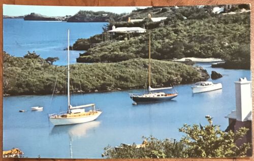 Qantas Airways Original Postcard - Bermuda Coastline 1960s