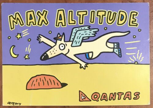 Qantas Airways Original Postcard - Max Altitude From Kids Pack 1990s