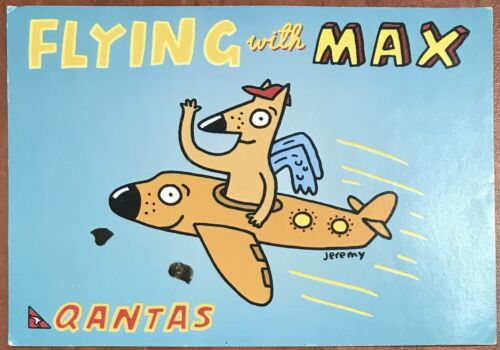 Qantas Airways Original Postcard - Flying With Max From Kids Pack 1990s