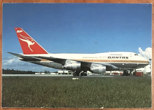 Qantas Airways Original Postcard - World of Transport Boeing 747SP VH-EAB 1986