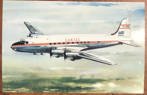 Qantas Empire Airways Original Postcard - Skymaster DC4 1950s