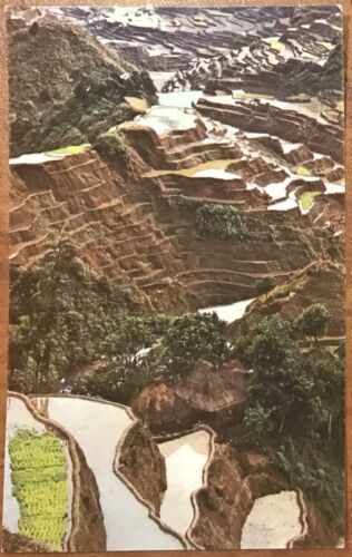 Qantas Airways Original Postcard - Terraced Hills, Manilla, The Philippines 1960s