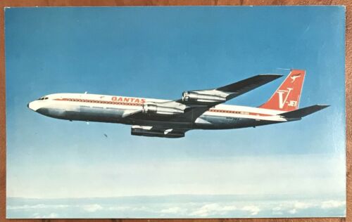 Qantas Airways Original Postcard - Boeing 707 V-Jet 1960s