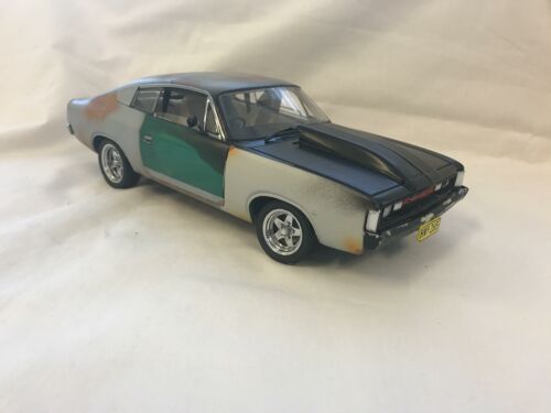 *CUSTOMISED* One Off Custom Model Barn Find - 1972 E38 Charger 'Custom' Green Metallic Opal Die Cast Model Car 1:18