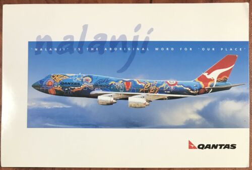 Qantas Airways Original Postcard - Nalanji 'Our Place' Boeing 747 2000s